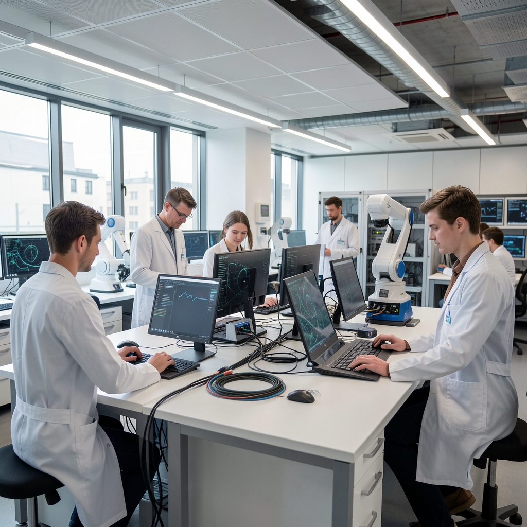 Google DeepMind istraživačka laboratorija, naučnici rade sa robotima i AI sistemima
