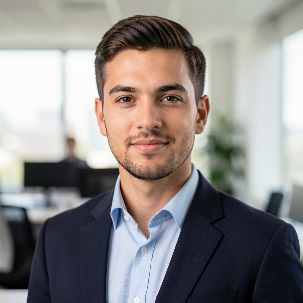 Nikola Jovanovic IT novinar analiticar trzista rada, portret u kancelariji